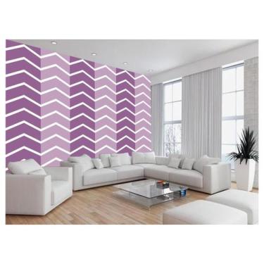 Imagem de Papel De Parede 3D Sala Chevron Zig Zag Listras 3,5M Zig52 - Você Deco