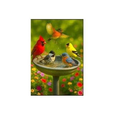 Imagem de Evergreen Flag Tapete de interruptor de sassafrás para pássaros de banho