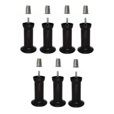 Imagem de 7 Pés Varian Preto C/ Buchas P/ Cama Box Baú Casal 13cm Alt - Zoe & Ch