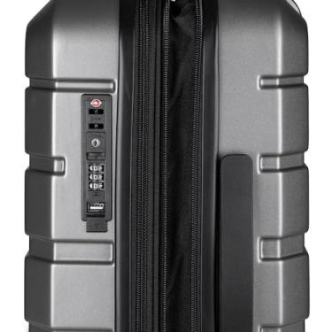 Imagem de Mala 40L Easy Travel USB Rodas 360° Cinza