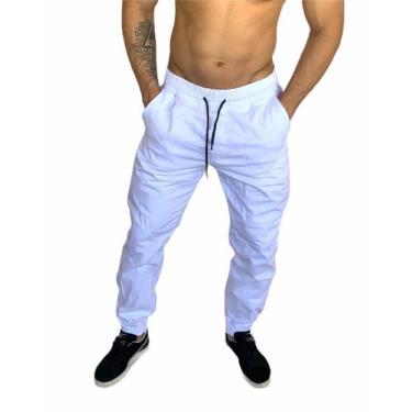 Imagem de Calças jeans Jogger c/elastano enfermaria Masculina Branca/camufladas 