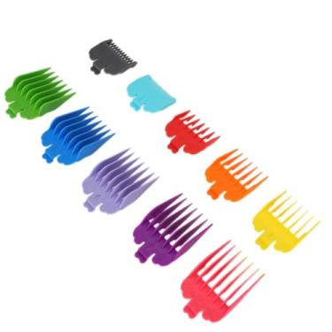 Imagem de Yinhing Pentes Guia de 10 Unidades para Máquinas de Cortar Cabelo, Conjunto de Pente de Fixação para Corte de Cabelo de Plástico ABS Com Dentes Arredondados para Uso Seguro, Compatível