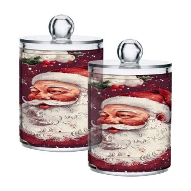 Imagem de xigua Pacote com 4 lindos suportes de Natal para bolas de algodão, cotonete – Frasco de plástico de boticário de armazenamento versátil transparente de 4 ml para banheiro e organização de