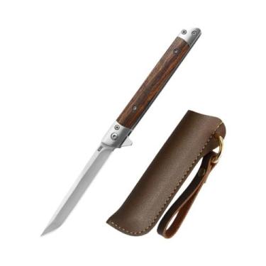 Imagem de Canivete Dobrável Multiuso De Aço Inoxidável Com Padrão Damasco, Faca 