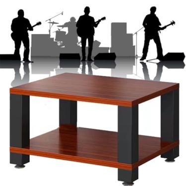 Imagem de Rack HiFi 2 3 4 níveis de armazenamento de mídia suporte toca-discos com absorção de choque, equipamento AV suporte móvel de mídia aberta (preto, 60 x 48 x 10 cm)