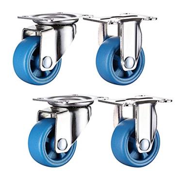 Imagem de Rodas de rodízios resistentes de 10 cm para móveis - Rodízios de placa giratória, rodas de carrinho de nylon, rodízios de substituição para vasos de flores e molduras, mobilidade durável e suave