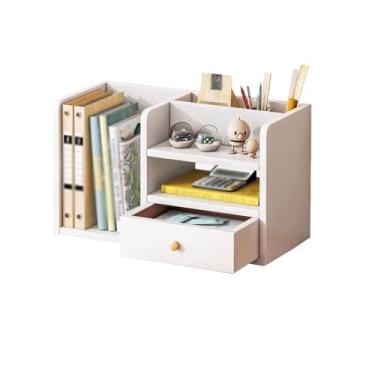 Imagem de Estante sintética de armário de arquivos, com gavetas, pequena estante de mesa, organizador de armazenamento de mesa independente, organizador arrumado de mesa para escritório, casa, impressora