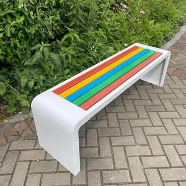 Imagem de Bancos de jardim para ambientes externos, banco de parque, banco de metal ao ar livre, bancos de madeira para fora, banco preto ao ar livre, bancos de jardim, banco de madeira maciça, 120 * 40 * 45 cm