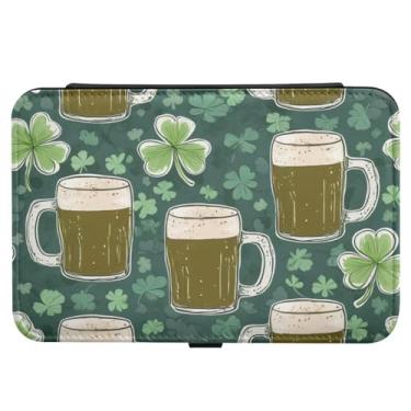 Imagem de Burbuja St. Patrick Beer Caixa de joias de viagem para presente para mulheres e meninas, estojo de joias portátil de couro PU organizador para brincos, anéis, colares e pulseiras