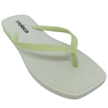 Imagem de Chinelo Moleca Feminino com Logo Lateral, Pistache, Branco off, 38