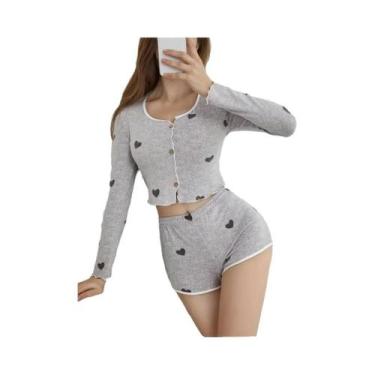 Imagem de Conjunto De Calças De Pijama Femininas Para O Inverno, Roupa De Dormir