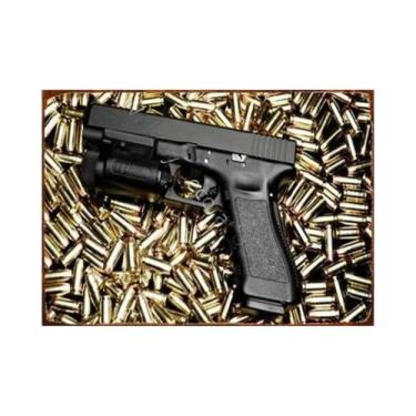 Imagem de Placa De Metal Vintage HD Com Estampa De Pistola Para Decoração De Par