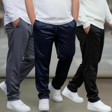 Imagem de Calça Plus Size Helanca 3un Flanelada Confortavél Esporte-Masculino