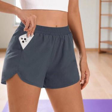 Imagem de Short Tactel Feminino Bolso Corrida Academia Praia Verão 661 - Iron, C