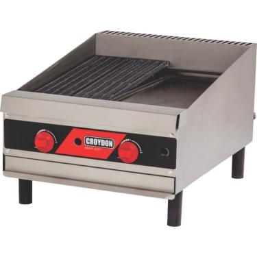 Imagem de Char Broiler a Gás CCP2 Grelha Ferro Fundido Pedra Cerâmica 2 Queimadores 11000 BTU-h 50x47cm Inox Croydon