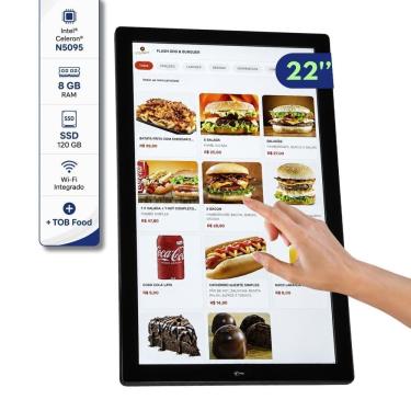 Imagem de Computador All In One Touch 22" Intel Celeron N5095 8GB SSD 120GB Linux Preto para Restaurantes e Lanchonetes