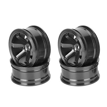 Imagem de Aro do cubo da roda RC, estável 4pcs Durável 1/10 RC Car Wheel Rim para 1/10 RC Car para RC Drift Car(Cinco falavam preto)