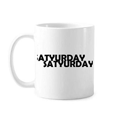 Imagem de Caneca de cerâmica com personagens elegantes de sábado caneca cerâmica xícara de café e porcelana