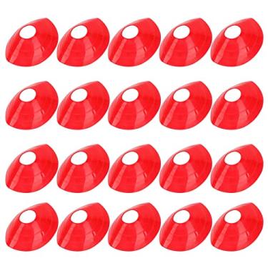 Imagem de OUKENS 20 peças de cone de disco de futebol, equipamento de treinamento de futebol, cone esportivo de treinamento de agilidade para exercícios de basquete, marcadores de campo acessórios de futebol