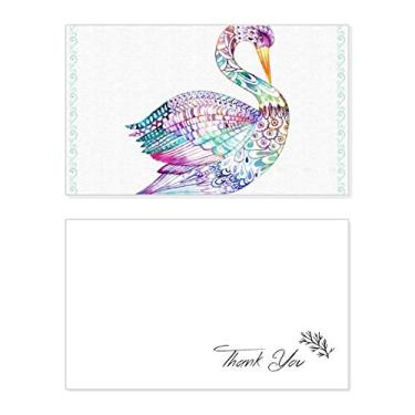 Imagem de Aquarela de pássaro colorido cartão de agradecimento aniversário comemoração casamento agradecimento