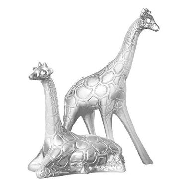 Imagem de Casal De Girafas Deitada E Em Pé Ceramicas Pegorin Prata