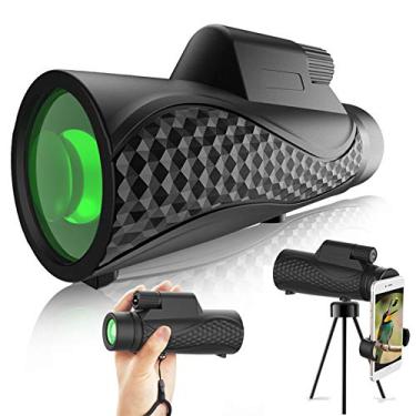 Imagem de Telescópio monocular 12x42 High Power HD Lente totalmente multi-revestida Prisma BAK4, o mais recente monóculo à prova d'água para observação de pássaros, com suporte para smartphone e tripé