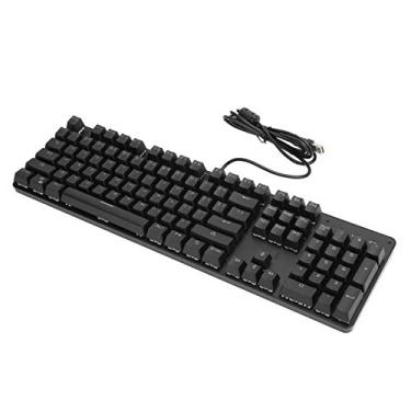 Imagem de Dpofirs Teclado para jogos de 104 teclas, teclado mecânico de luz mista de cores para desktop, teclado mecânico retroiluminado por LED com fio USB para escritório, especialmente esportes esportivos (preto)