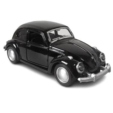 Imagem de Fusca Miniatura Carrinho de Ferro com Abertura das Portas e Pneu de Borracha Fusquinha de Brinquedo (Preto)