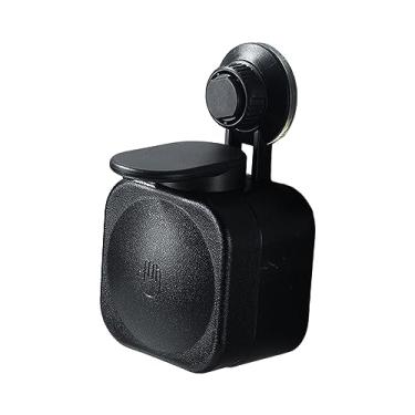 Imagem de IEUDNS Dispensador de chuveiro para banheiro, dispensador de sabonete líquido, loção recarregável, saboneteira para economia de espaço com ventosa, caixa de, PRETO