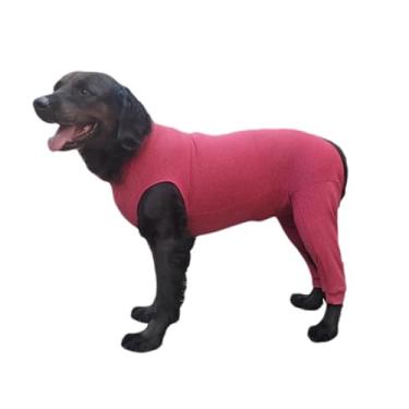 Imagem de Roupa Protetora Pós Cirúrgica Pet Para Cachorro Membros Posteriores Pernas Traseiras Proteção Solar UV 50+ (Vermelho, 11)