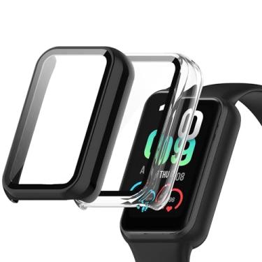 Imagem de Pacote com 2 capas protetoras de tela para Amazfit Band 7, capa protetora de TPU respirável ultrafina à prova de choque resistente a arranhões para relógio inteligente Amazfit Band 7