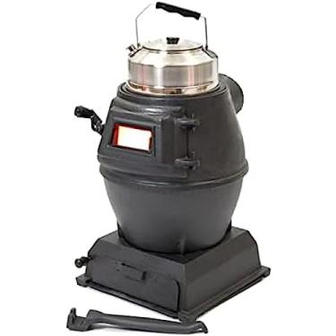 Imagem de Fogão, forno a lenha, fogo de carbono em ferro fundido puro, fogão a lenha, janela com vista, fogão de acampamento para barraca, interior, villa, aquecimento e cozinha