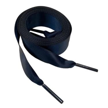 Imagem de Flat Satin Ribbon Shoelaces Laces For Sneaker Sport Shoes(Color:Dark blue,Size:80cm)