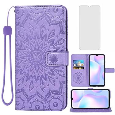 Imagem de Capa de telefone para Xiaomi Redmi 9A Redme 9i Capa carteira com protetor de tela de vidro temperado e capa flip fina de couro suporte para cartão celular Xiami Xiomis Xiome Redmi9A A9 Redmi9i i9