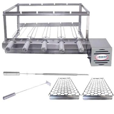 Imagem de Combo Tradicional Brasa Grill Gira 5 Espetos Churrasqueira Giratória B