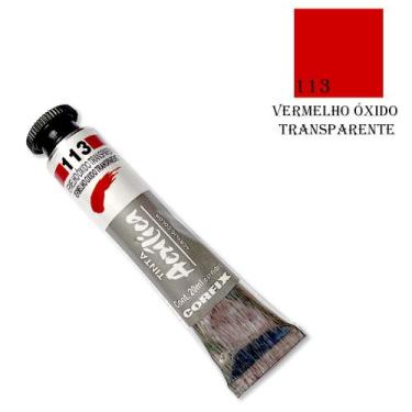 Imagem de Tinta Acrílica 37ml 113 Vermelho Oxido Transparente Corfix