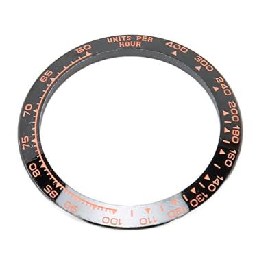 Imagem de Inserção da Moldura do Relógio, Acessório Anel Externo de 1,5 pol. Anel de Inserção da Moldura do Relógio Protetor Elegante para Salão de Beleza (Fundo preto fonte rosa)