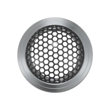 Imagem de ACROPIX Capa universal de grade de alto-falante de carro de 3,8 cm em malha redonda de 1,5 polegada caixa protetora de alto-falante de áudio subwoofer ferro liga de alumínio cinza preto - pacote com 1