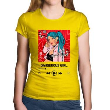 Imagem de Baby Look Algodão Dangerous Girl - Foca na Moda, Amarelo, G