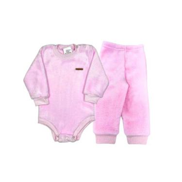 Imagem de Conjunto Body Calça Fleece Peluciado Inverno Bebê Bodie - Fofotinhos, 