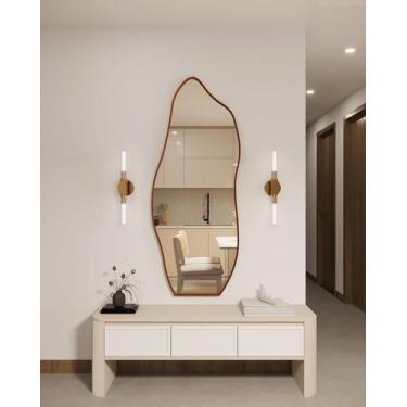 Imagem de Espelho Decorativo Moldura de Aluminio E06 150 x 60 Orgânico Lapidado 