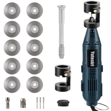 Imagem de Afiador de eletrodo de tungstênio para soldagem TIG, 4 tamanhos e 4 ângulos, cabeça de moedor de eletrodo de tungstênio, multiângulo versátil, acessórios de soldagem TIG com slot de corte, 10 rodas de