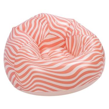 Imagem de Cadeira de sofá Inflável, Material de PVC, Design Ergonômico, Cadeira Portátil Leve para Sala de Estar, Quarto, Jardim e Uso Ao Ar Livre (Róseo)