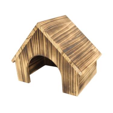 Imagem de WeiLaiKeQi Hamster Wood House abrigo de animais de estimação Hideaway Habitat Decor Supplies Habitat de Pet Wood para Hamsters Sírios Chinchilla Small Pet Pet,