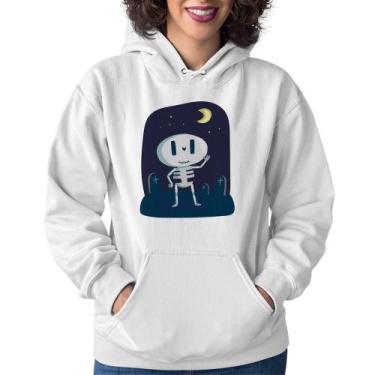 Imagem de Moletom Feminino Esqueleto - Foca na Moda, Branco, G