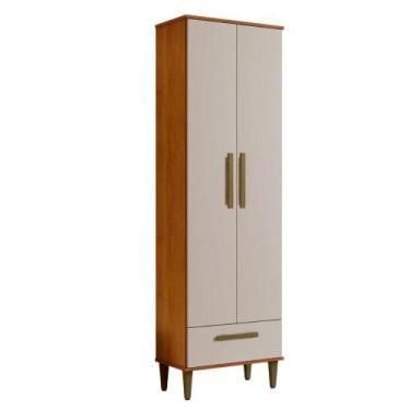 Imagem de Armário Multiuso Natal 2 Portas 1 Gaveta Nature Off White Kaiki Móveis