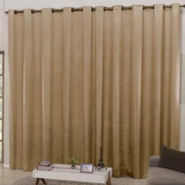 Imagem de Cortina Sala Seda Amassada 3.00m x 2,50m Varão Simples - Paulo César, 