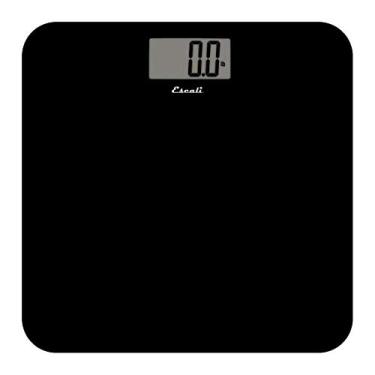 Imagem de Escali Escala de vidro plataforma para banheiro corpo balança, perfil baixo, tela digital LCD, Preto