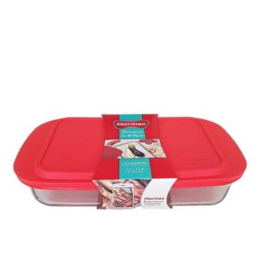 Imagem de Assadeira Lasanheira Retangular Com Tampa Marinex 5 Litros