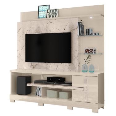 Imagem de Estante Home Theater Alan Calacata Off White Para Tv Até 55 Com Pés - Madetec Calacata Off White